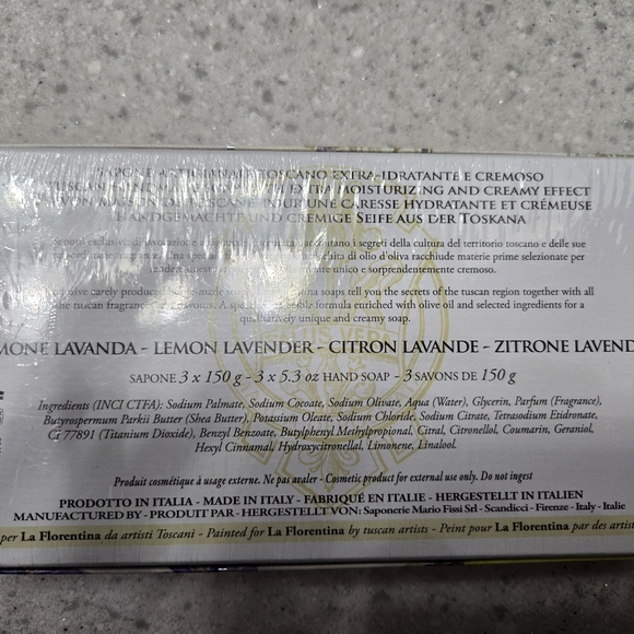 La Florentina Italian Soap Lemon Lavender Handmade Soaps NEW Made in Italy - Picture 2 of 5